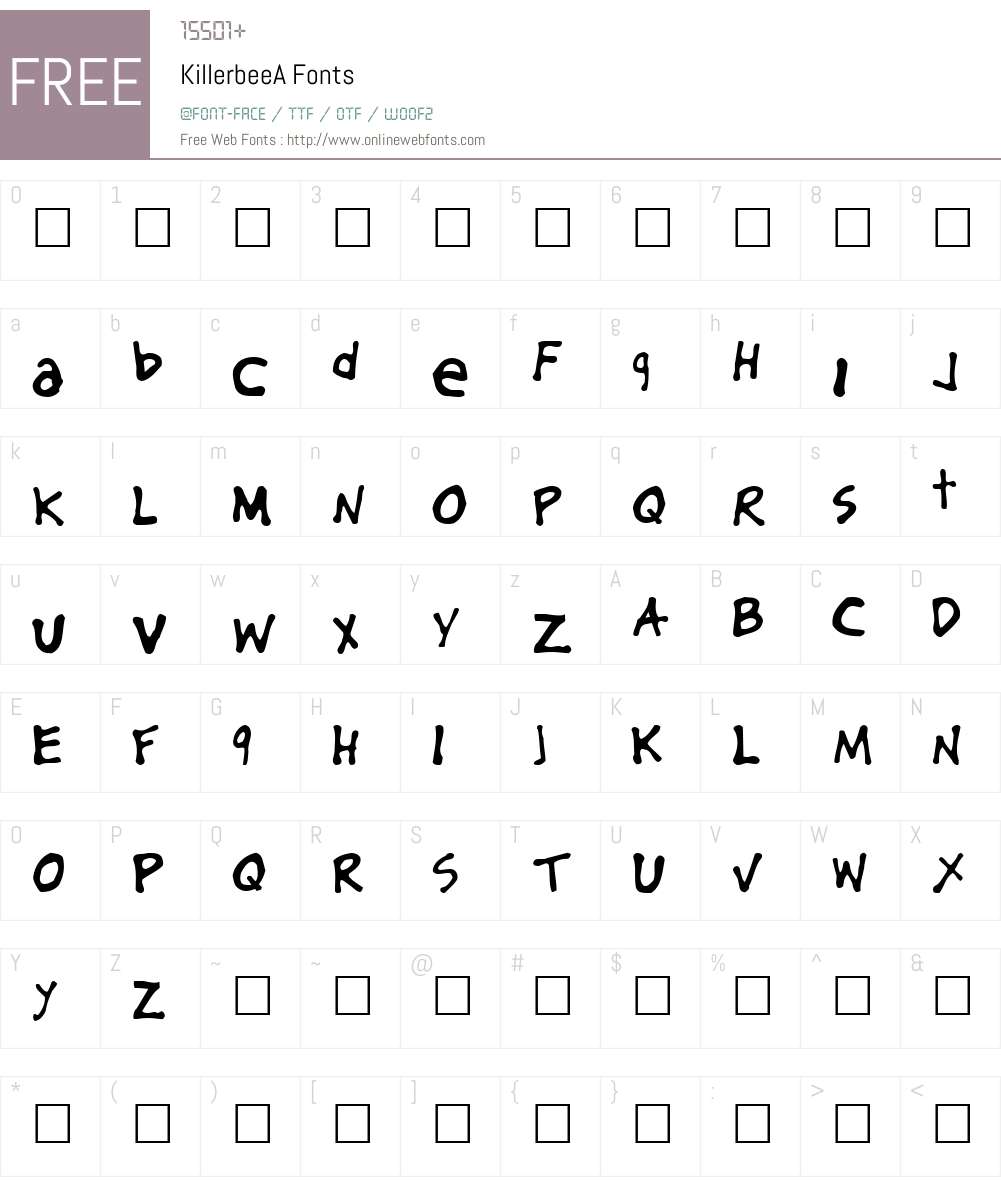 Killerbee Font Screenshots