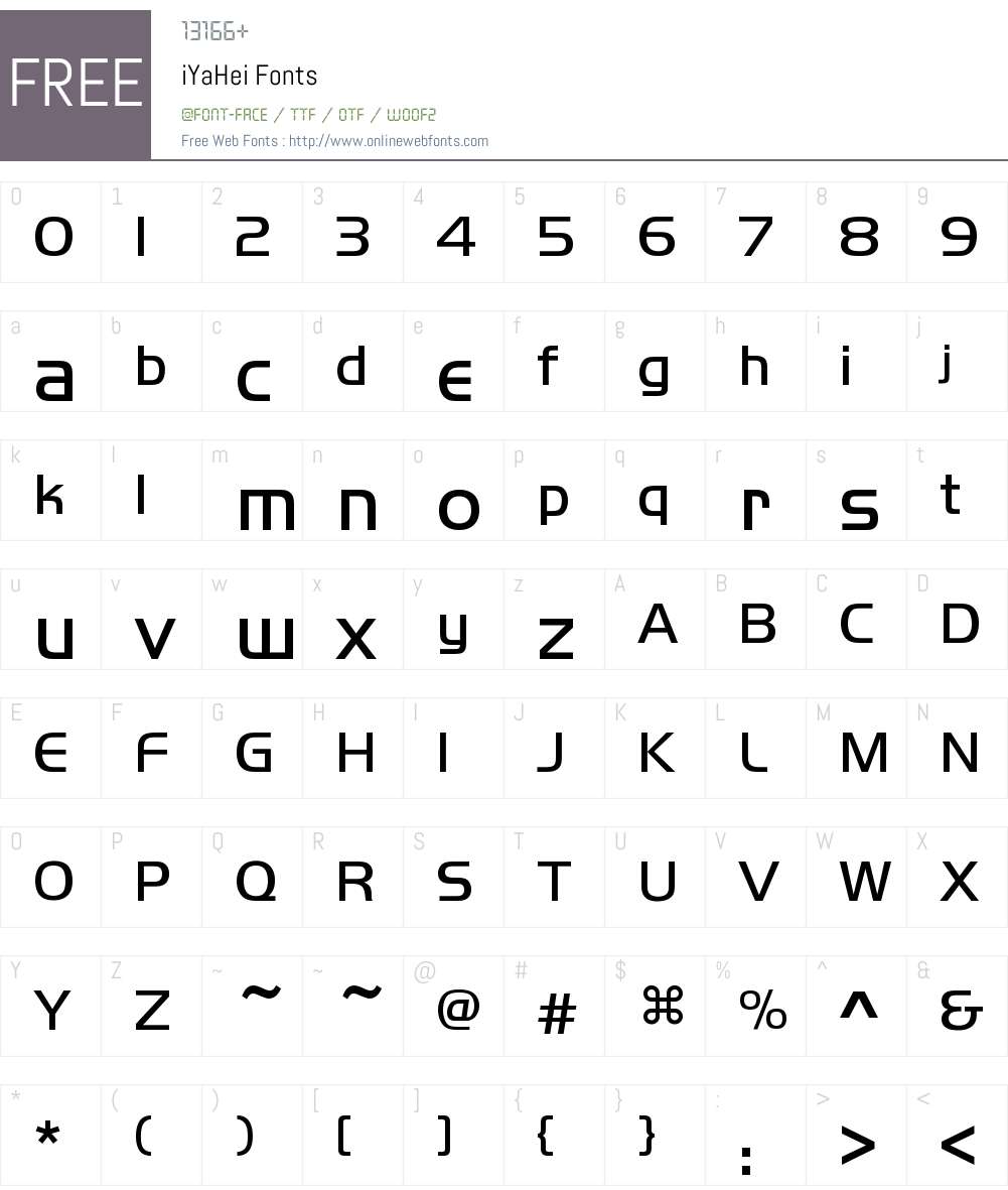 iYaHei Font Screenshots