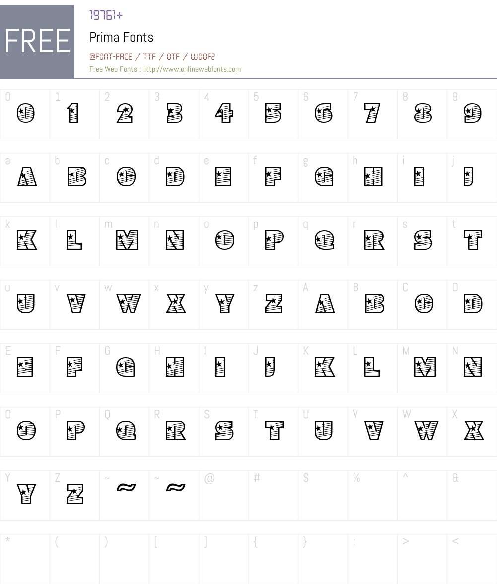 Prima Font Screenshots