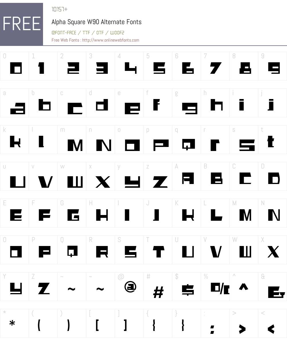 AlphaSquareW90-Alternate Font Screenshots