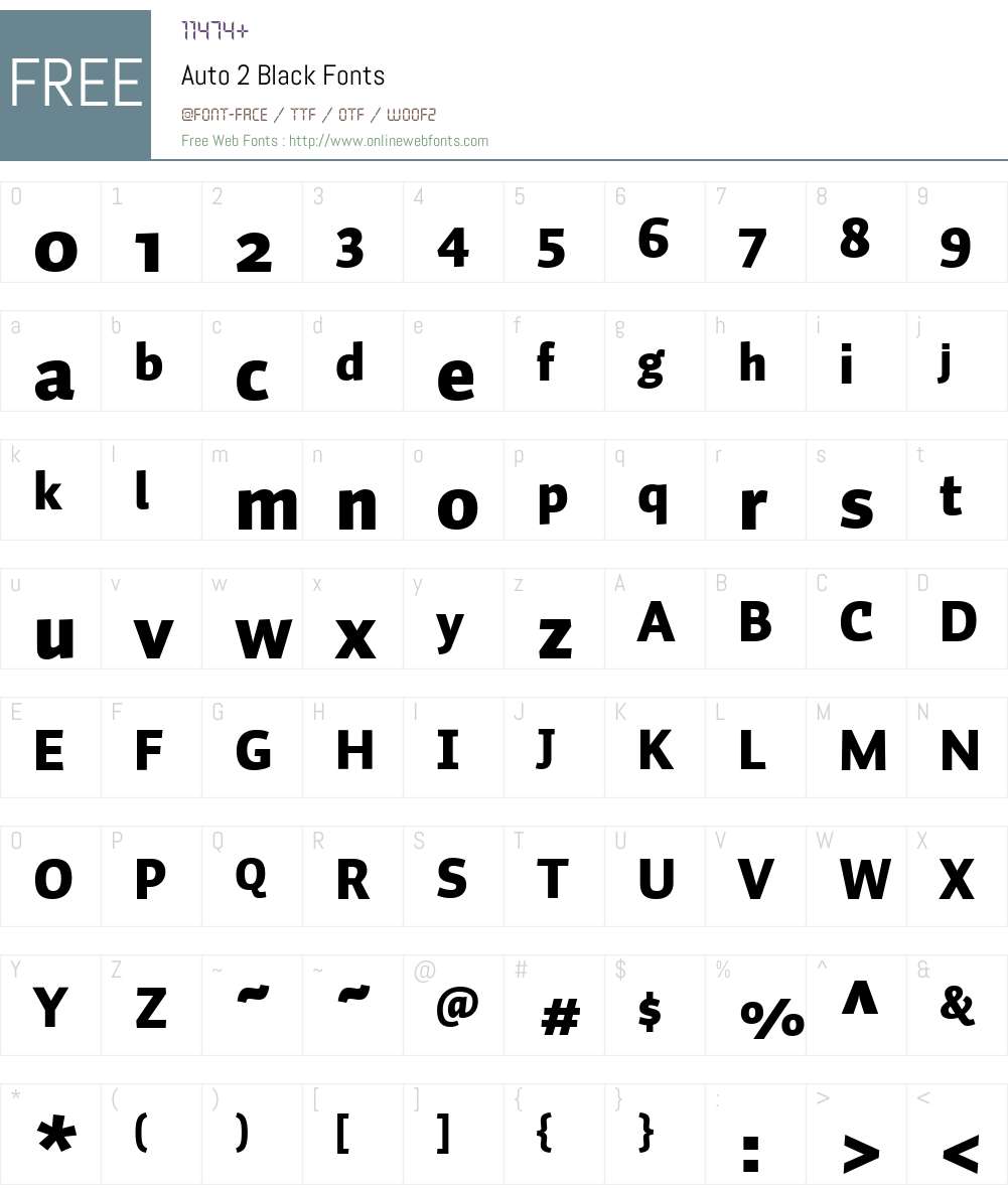 Auto 2 Font Screenshots