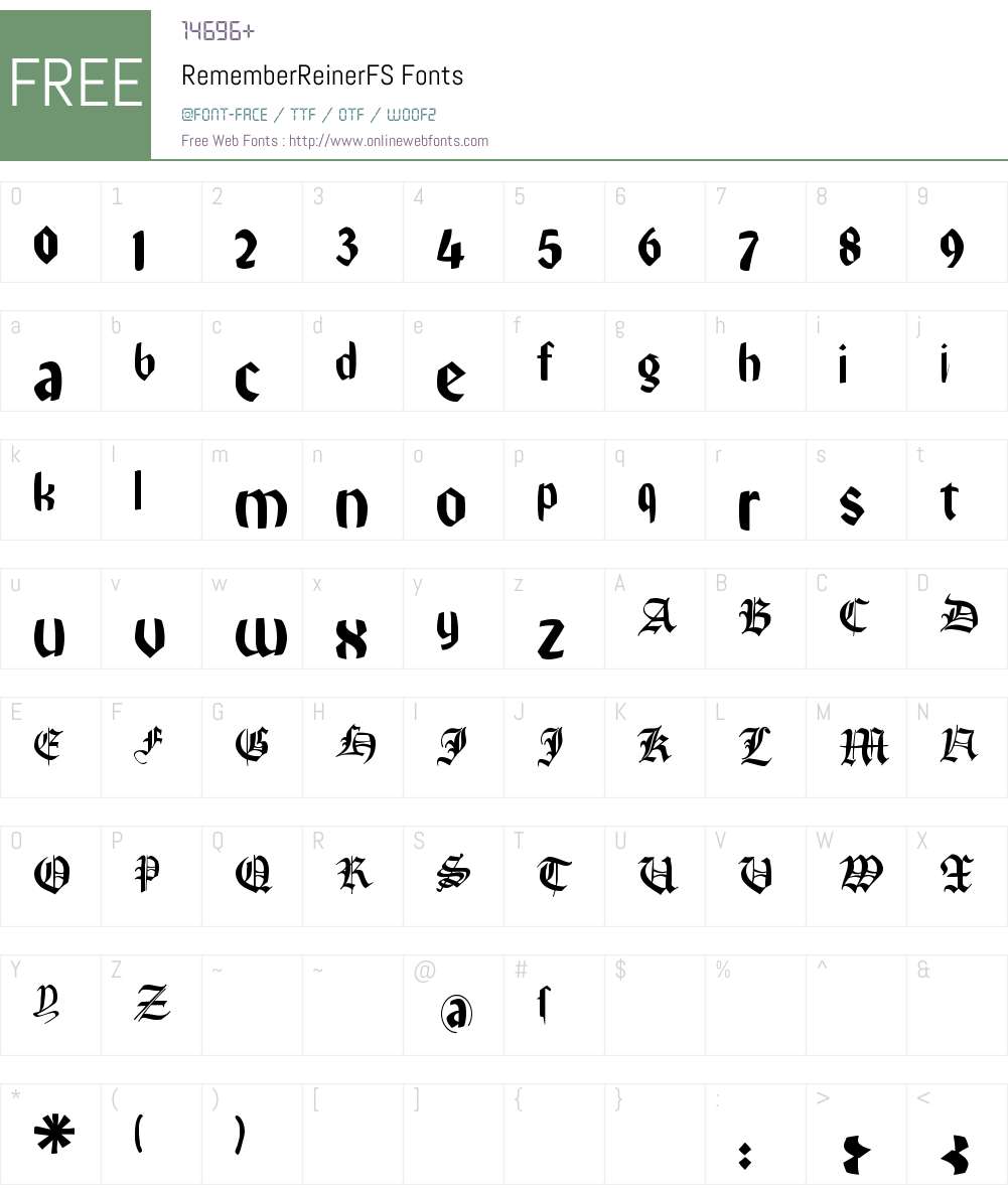RememberReinerFS Font Screenshots