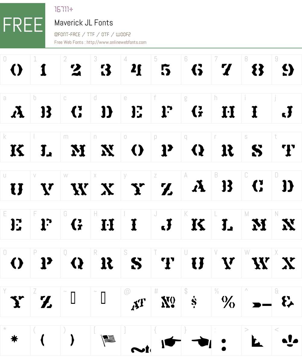 Maverick JL Font Screenshots