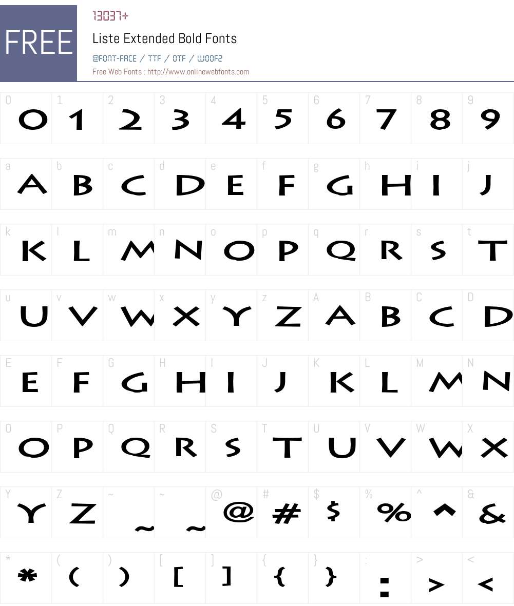 Liste Extended Font Screenshots