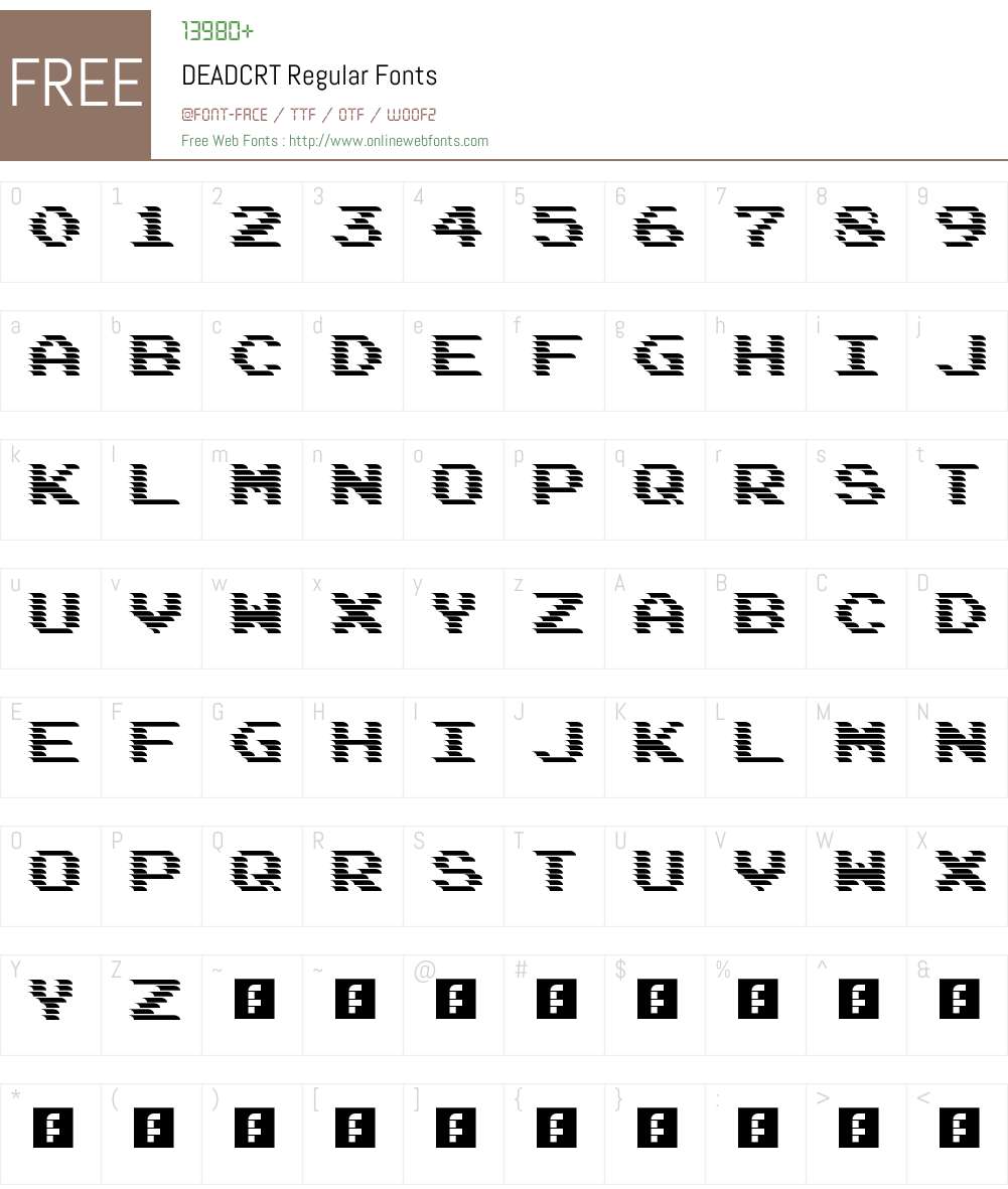 DEADCRT Font Screenshots