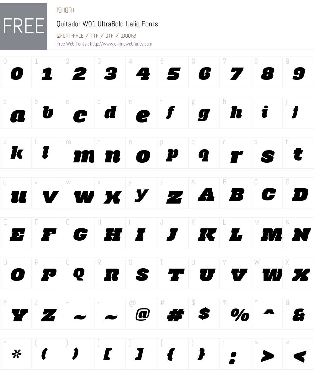 QuitadorW01-UltraBoldIt Font Screenshots