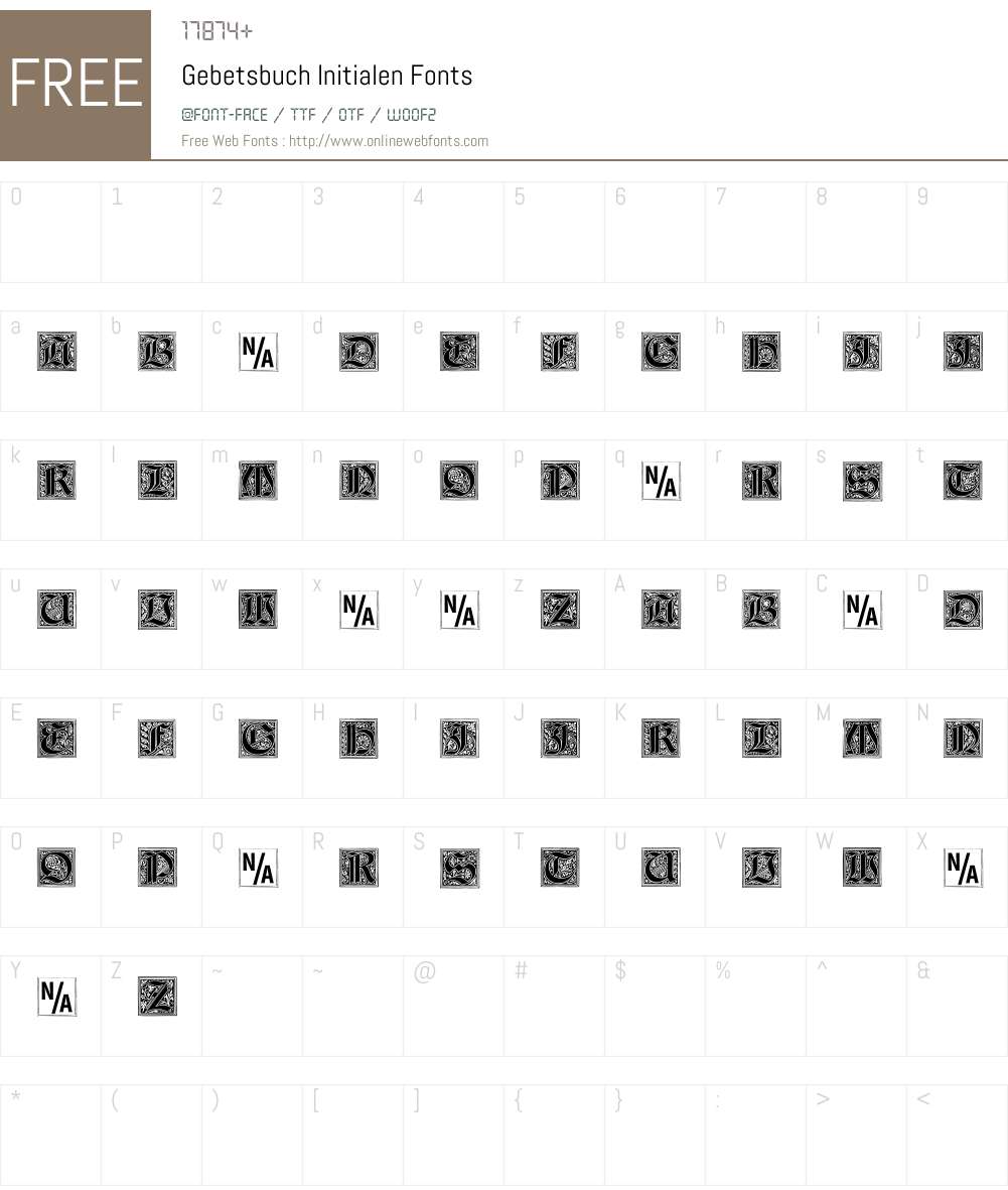 Gebetsbuch Initialen Font Screenshots