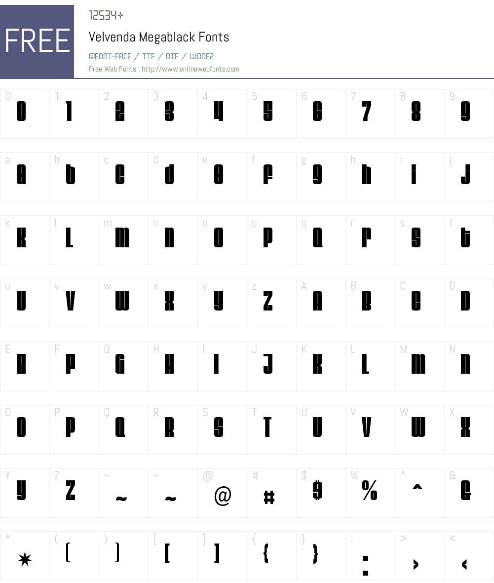 Velvenda Megablack Font Screenshots