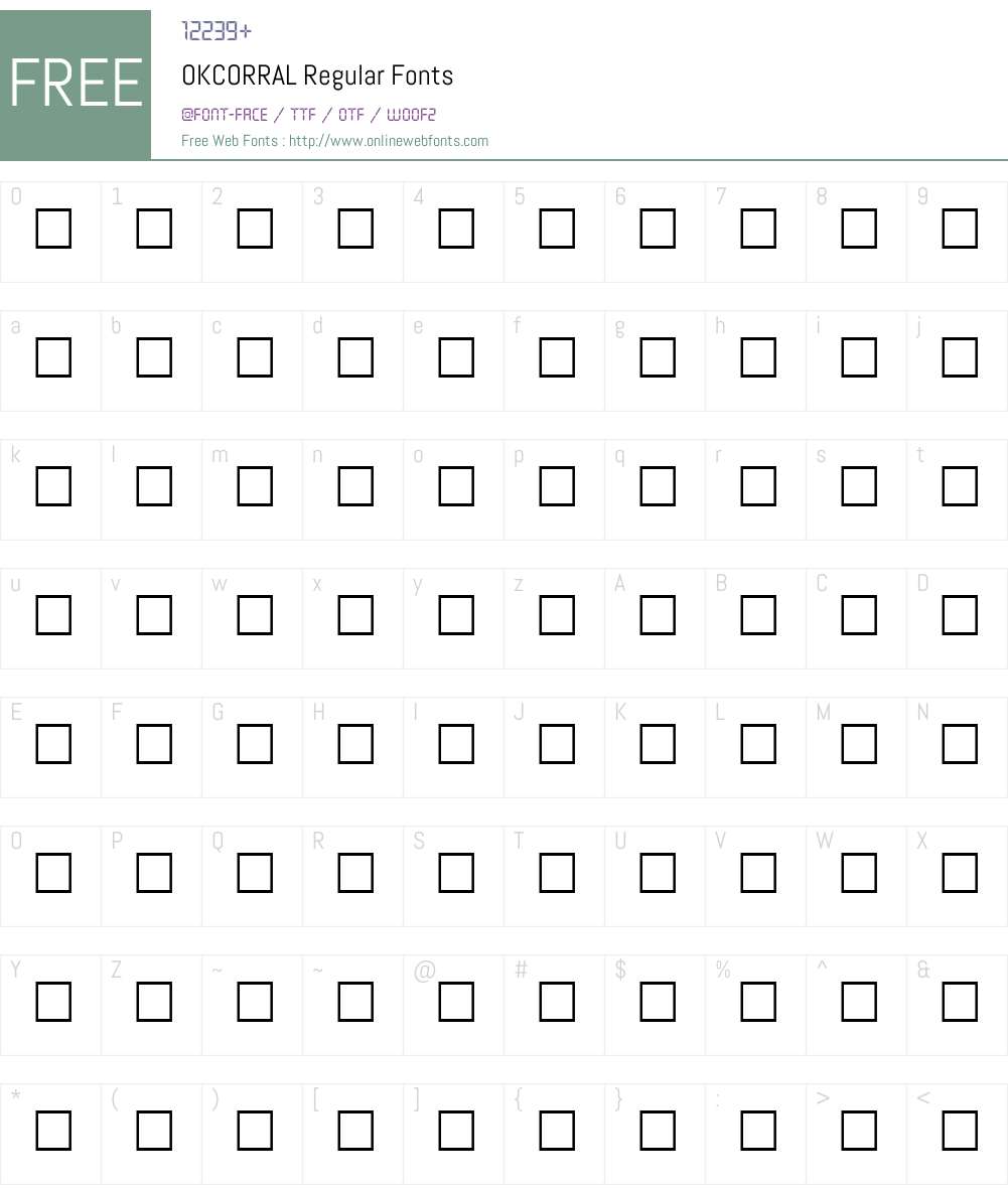 OKCORRAL Font Screenshots