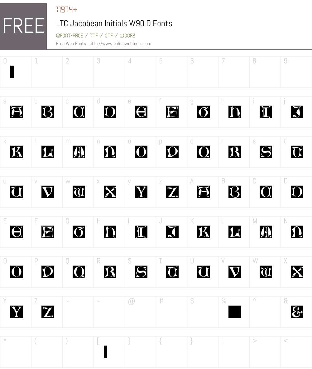 LTCJacobeanInitialsW90-D Font Screenshots