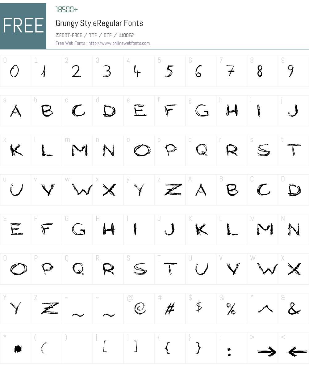 Grungy Style Font Screenshots