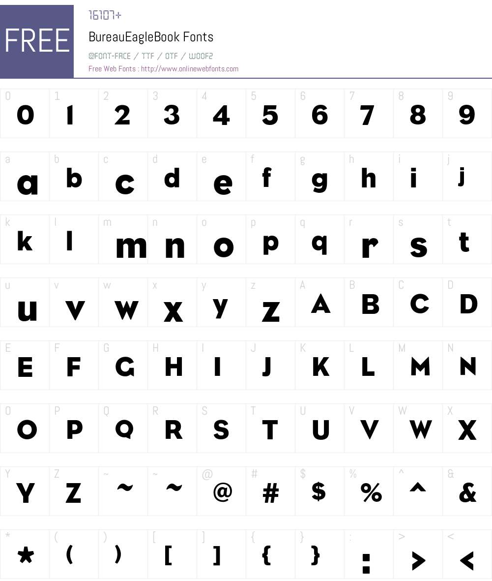 BureauEagleBook Font Screenshots