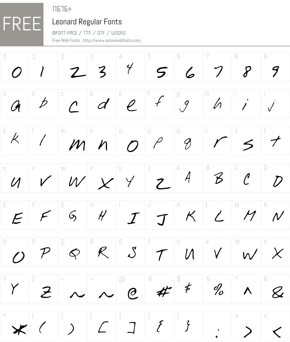 Leonard Font Screenshots