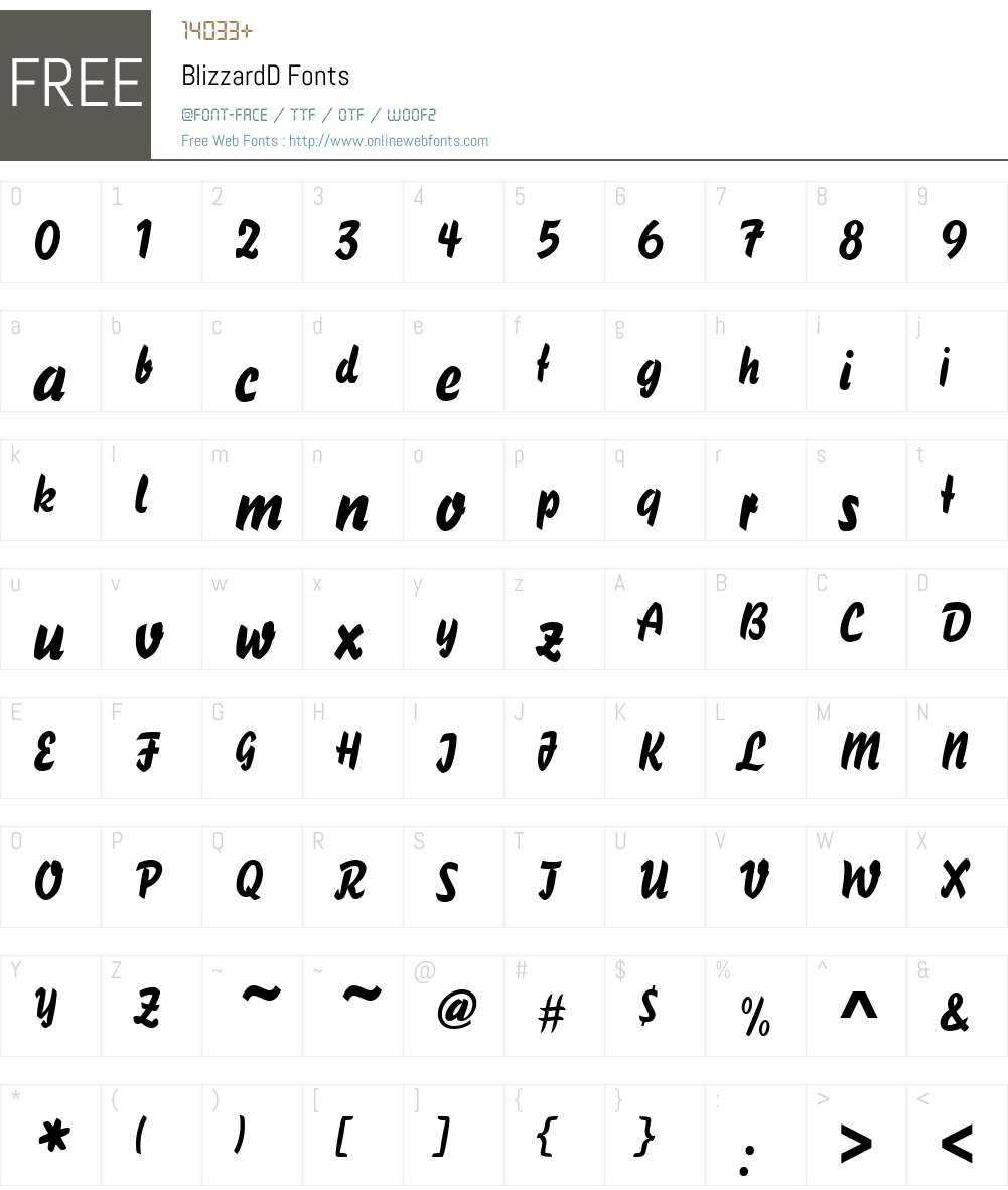BlizzardD Font Screenshots