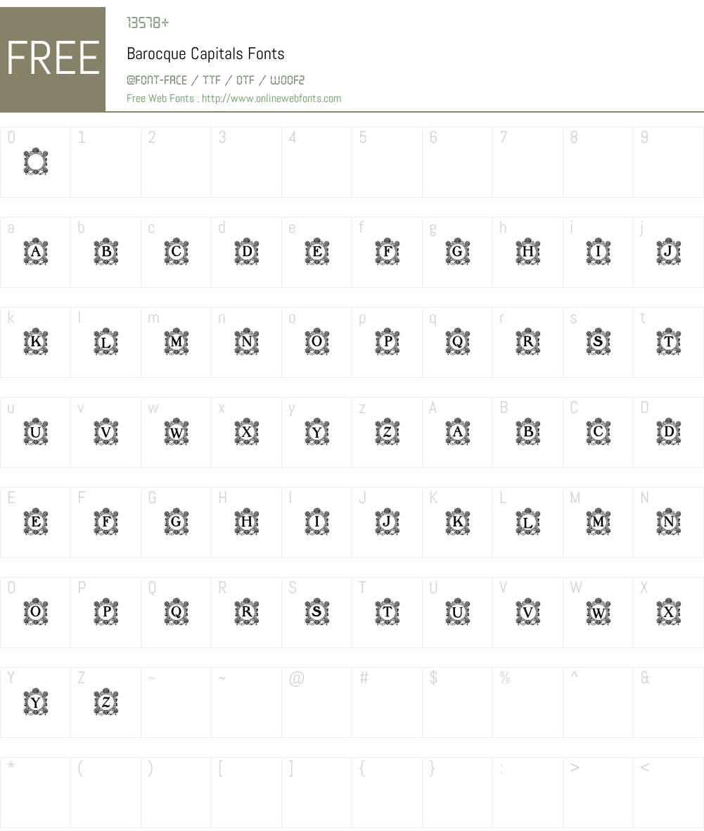 Barocque Capitals Font Screenshots