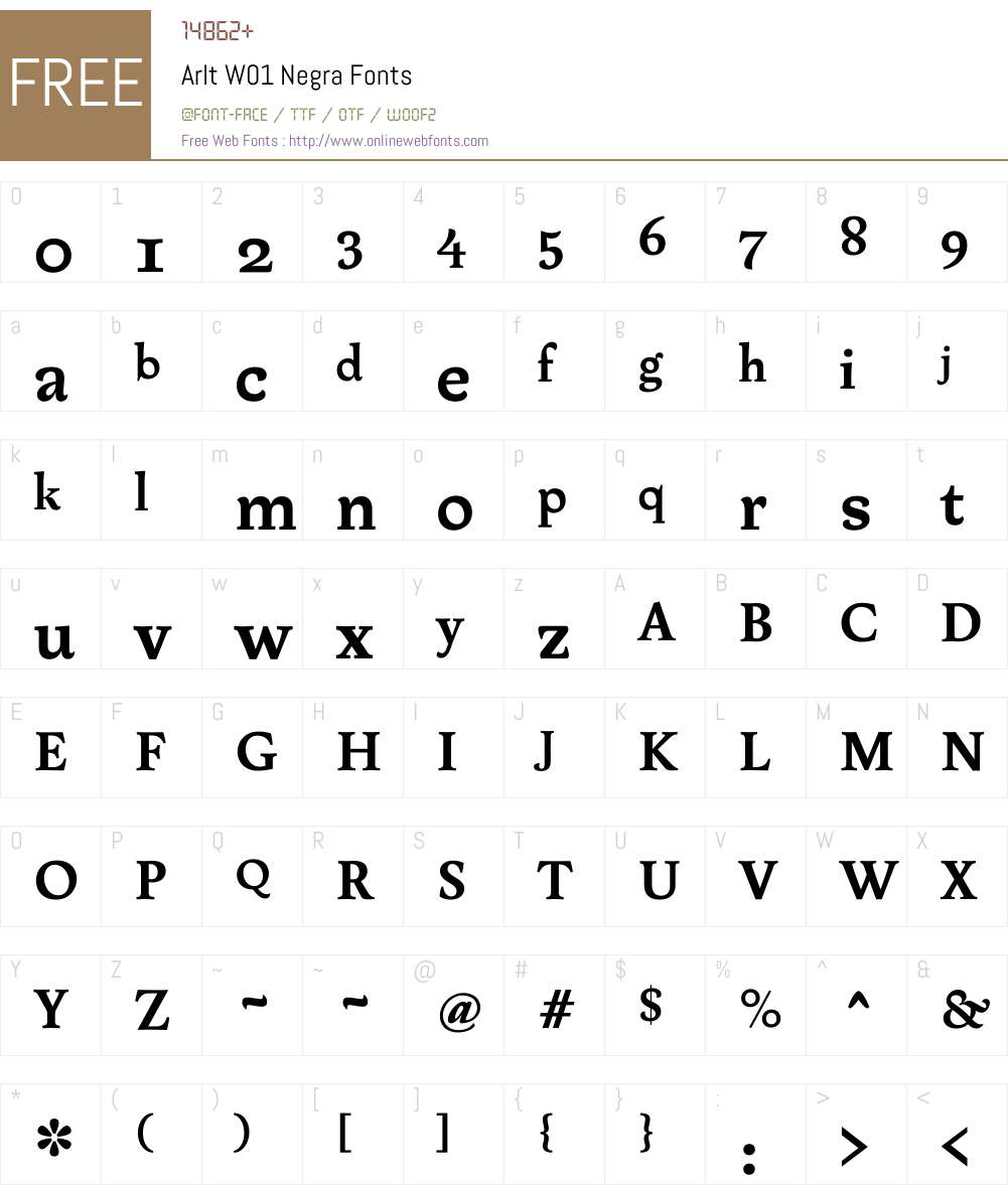 ArltW01-Negra Font Screenshots