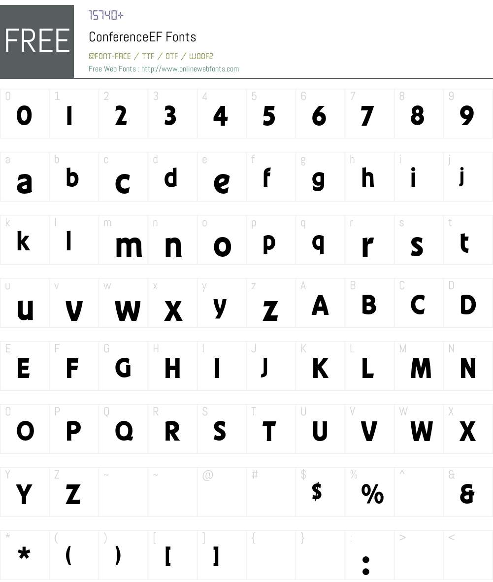 ConferenceEF Font Screenshots