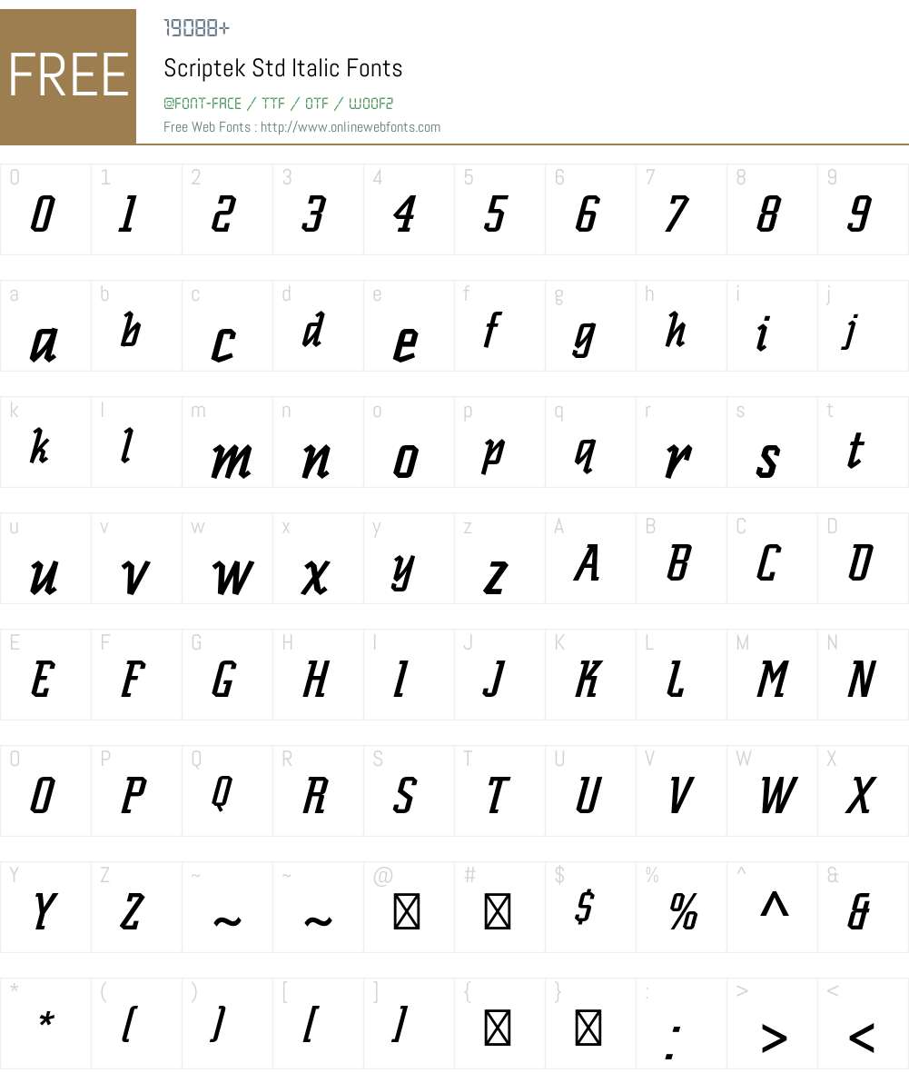 Scriptek Std Font Screenshots
