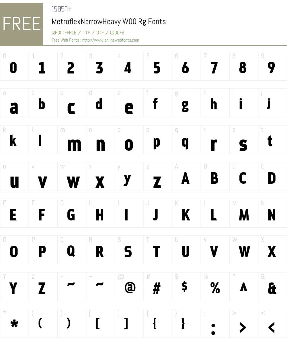 MetroflexNarrowHeavyW00-Rg Font Screenshots