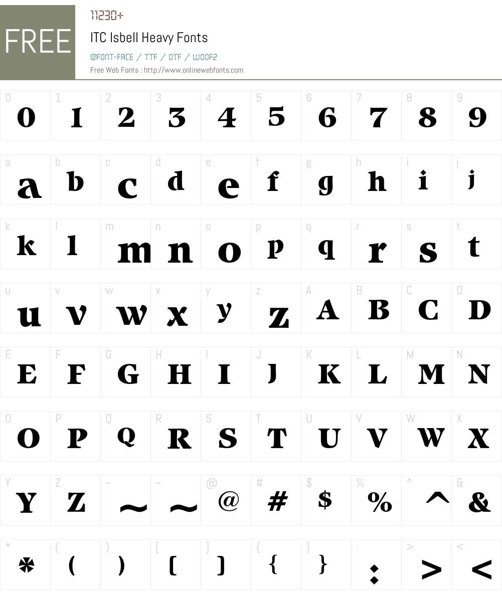 ITC Isbell Font Screenshots