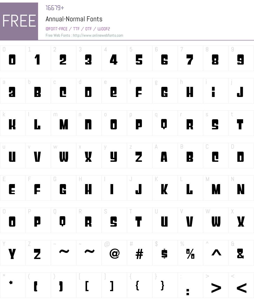 Annual Font Screenshots