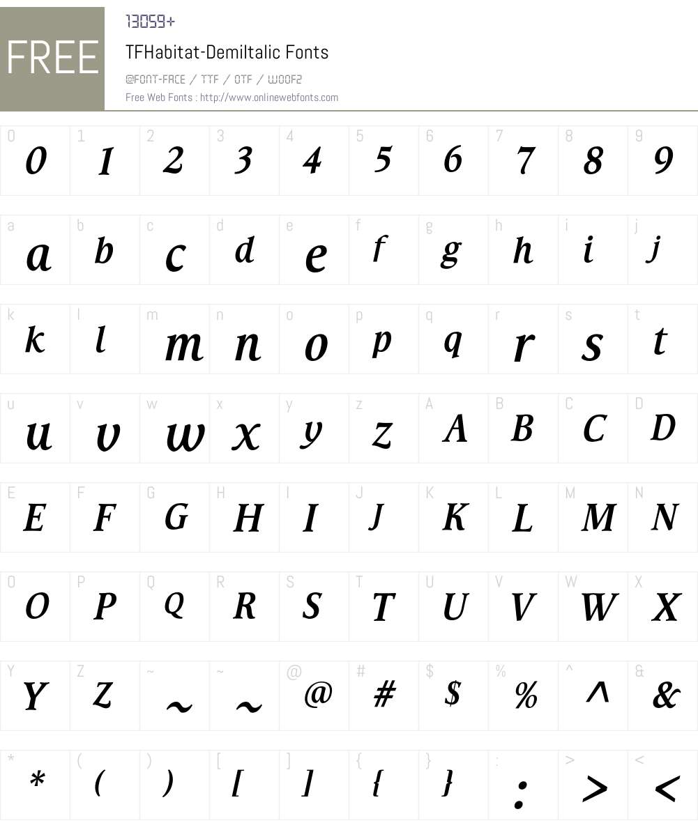 TFHabitat Font Screenshots
