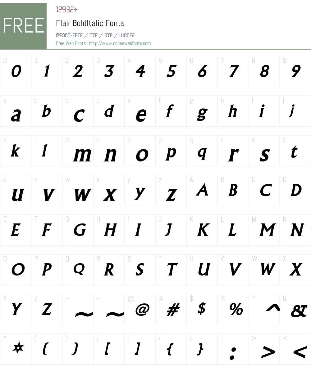 Flair Font Screenshots