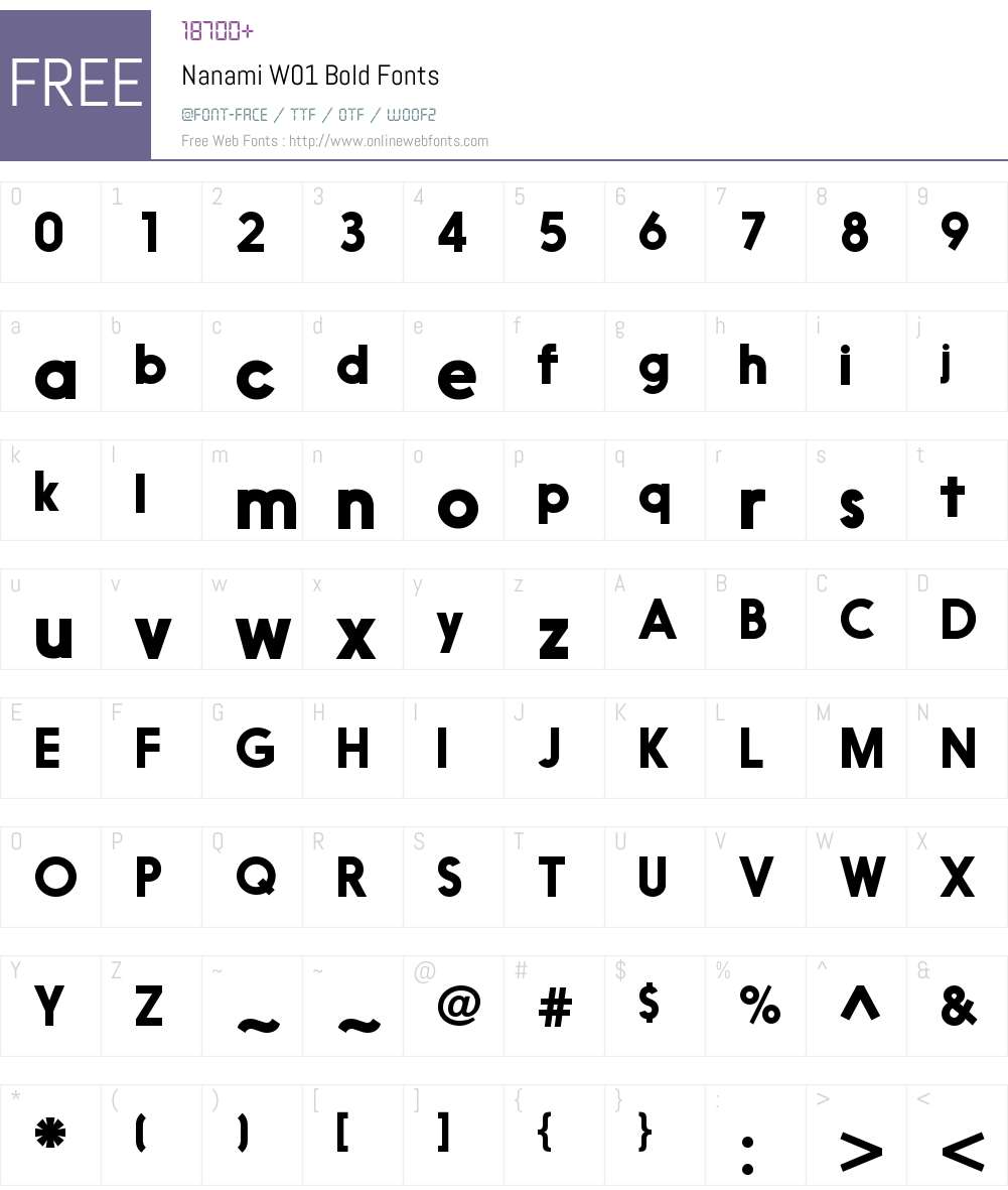 NanamiW01-Bold Font Screenshots