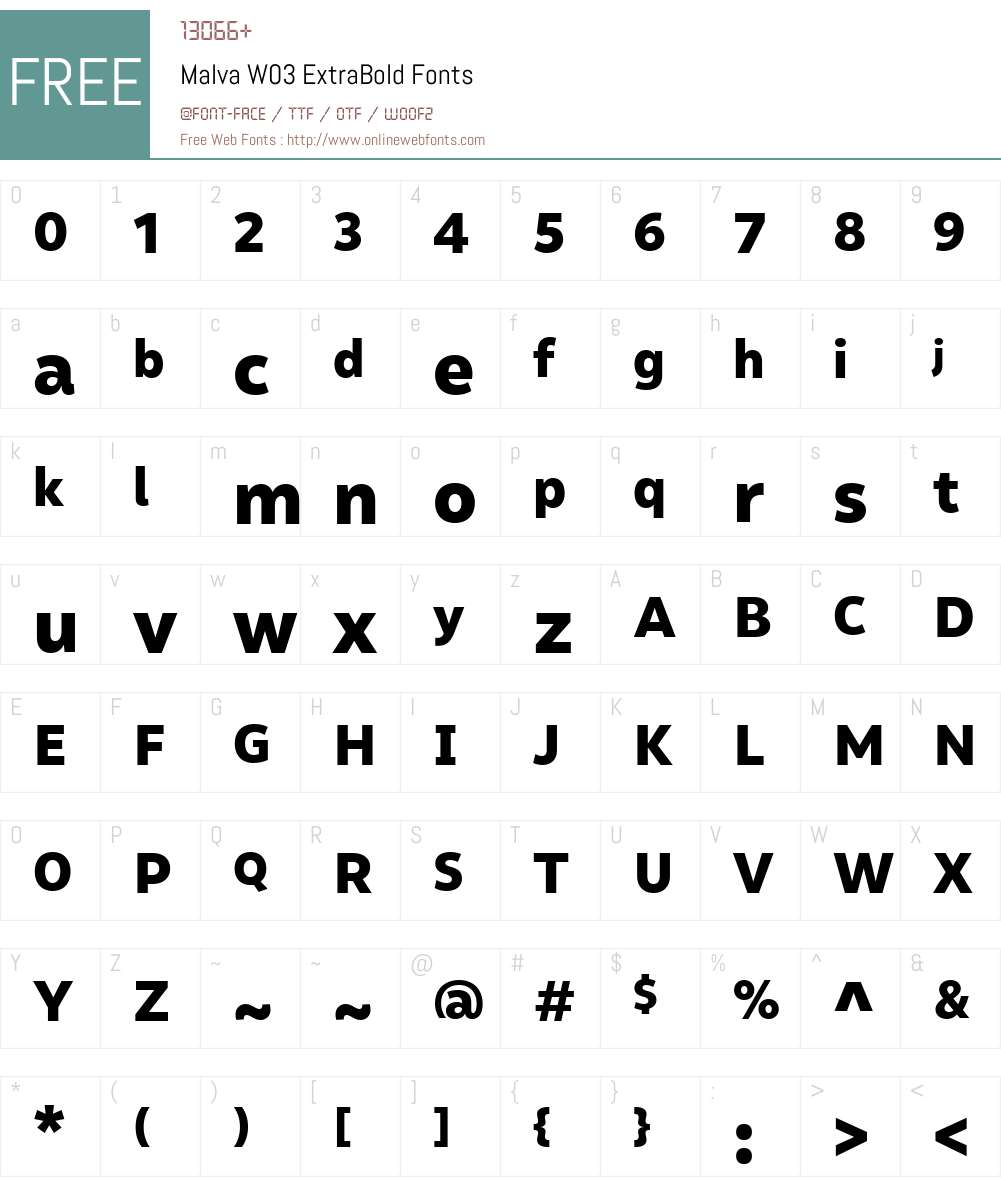 Malva Font Screenshots