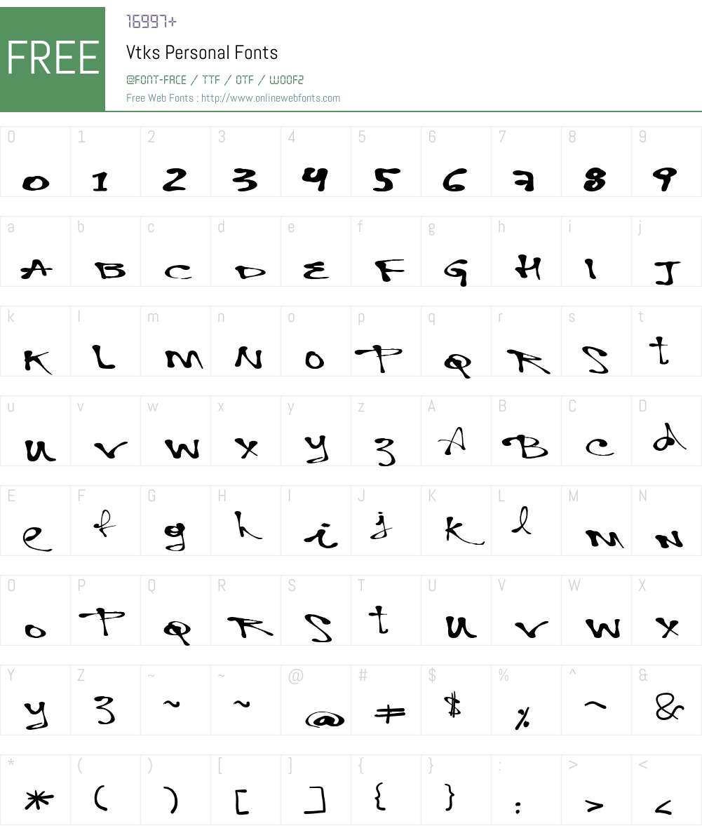 Vtks Personal Font Screenshots