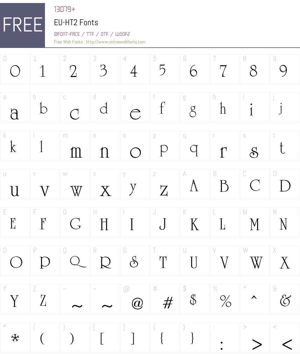 EU-HT2 Font Screenshots