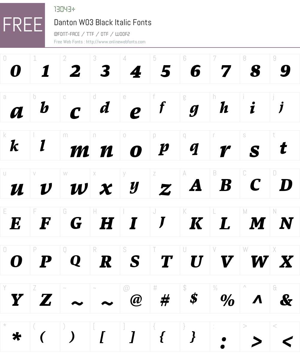 Danton Font Screenshots