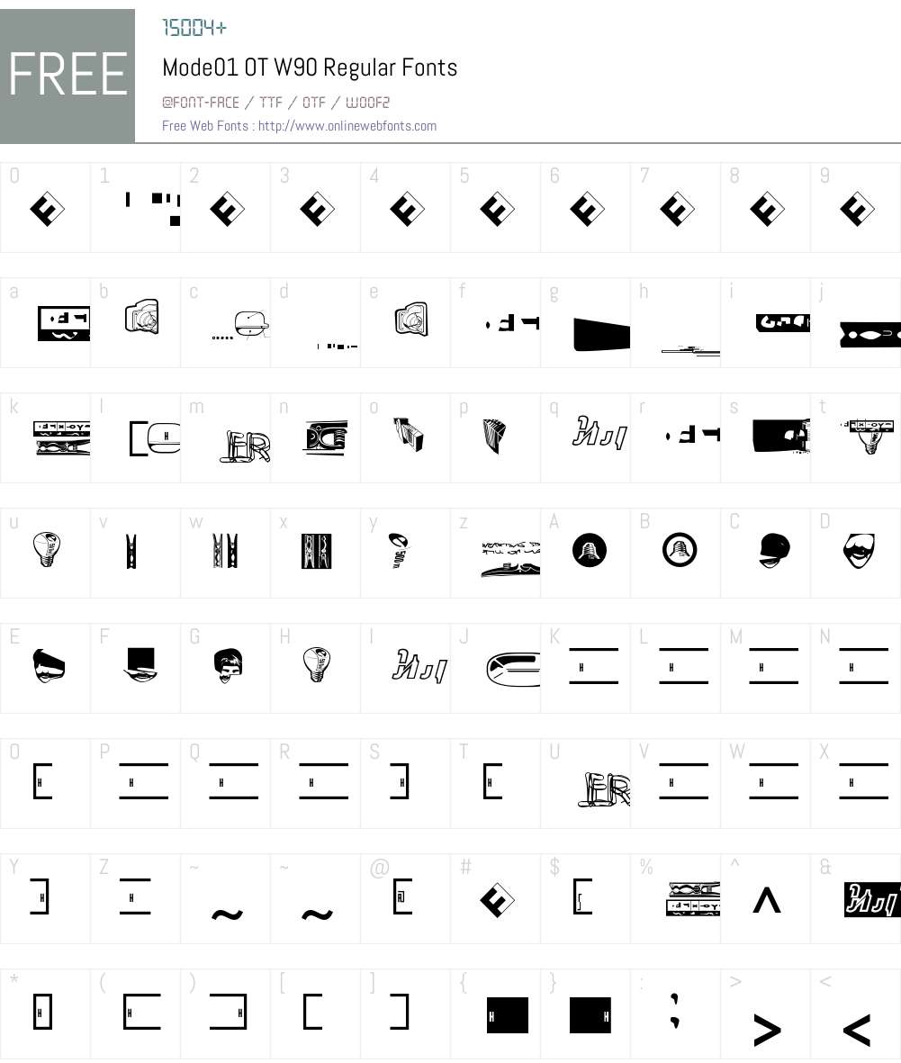 FF Mode01 Font Screenshots