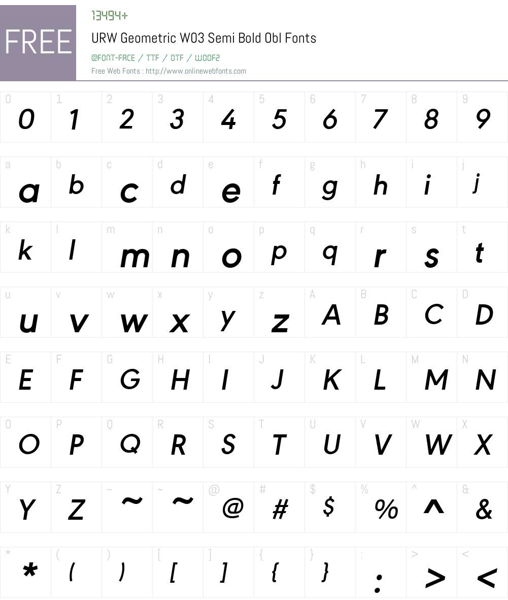 URW Geometric Font Screenshots