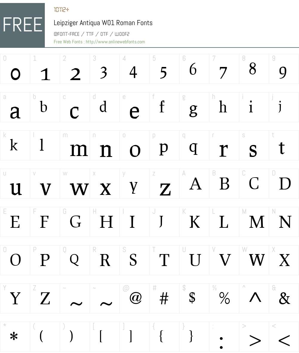 LeipzigerAntiquaW01-Roman Font Screenshots