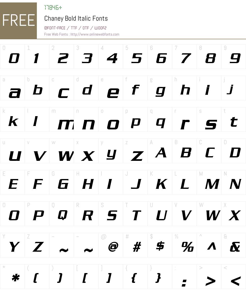 Chaney Font Screenshots