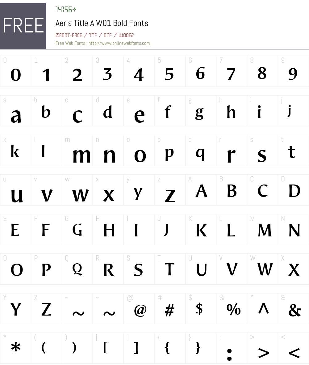 AerisTitleAW01-Bold Font Screenshots
