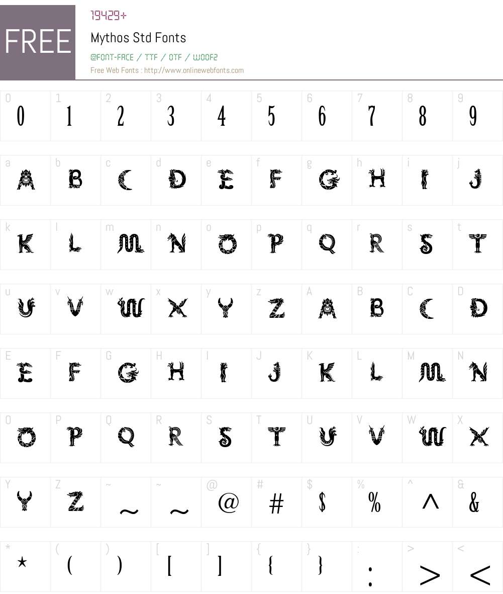 Mythos Std Font Screenshots