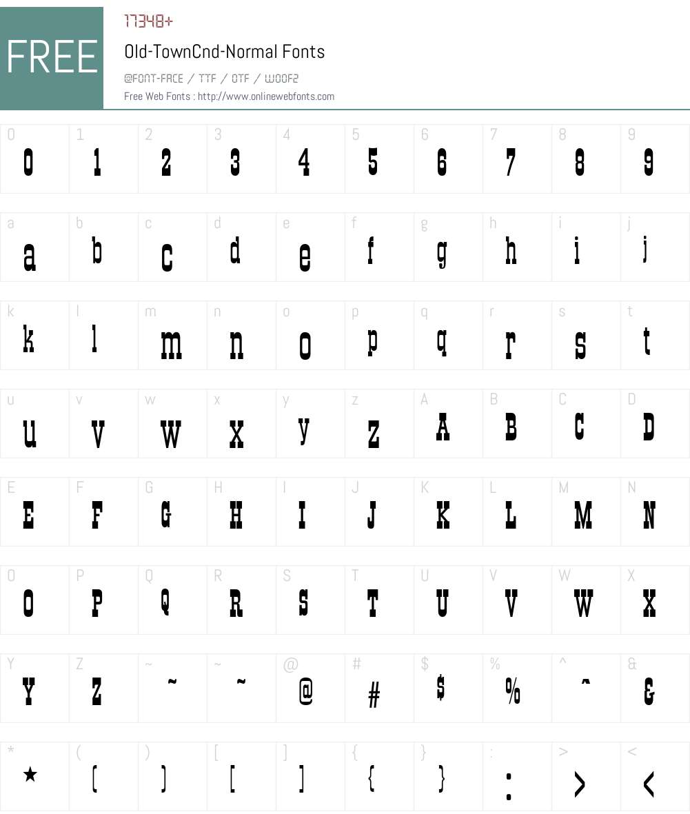 Old-TownCnd-Normal Font Screenshots