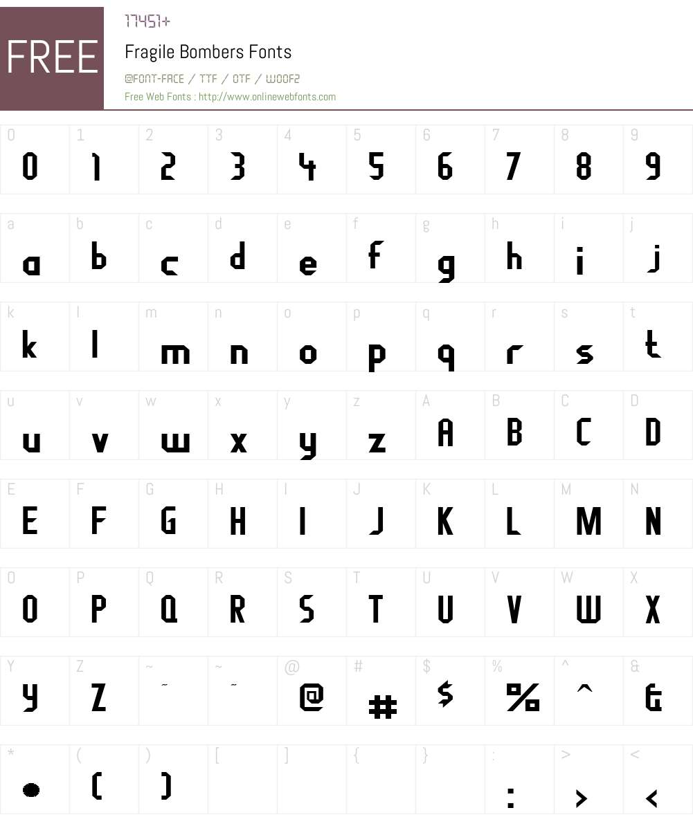 Fragile Bombers Font Screenshots