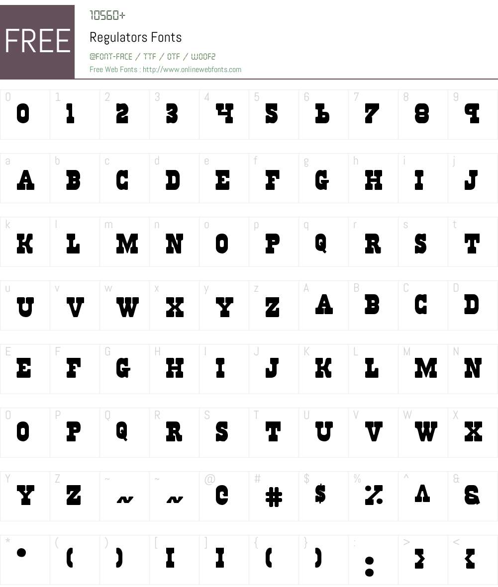 Regulators Font Screenshots