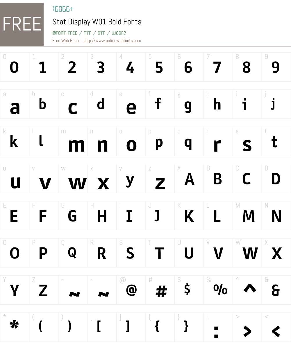 StatDisplayW01-Bold Font Screenshots