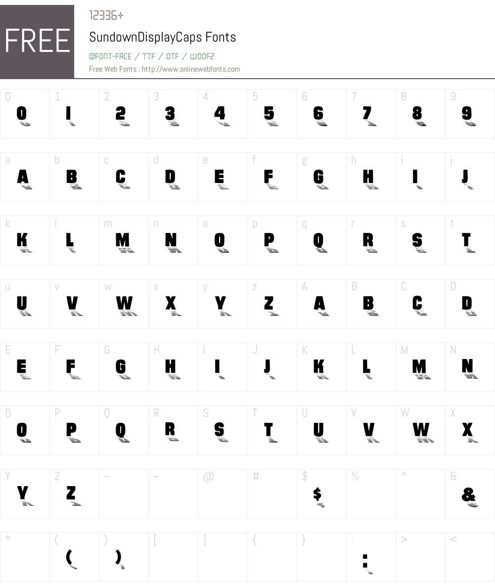 SundownDisplayCaps Font Screenshots