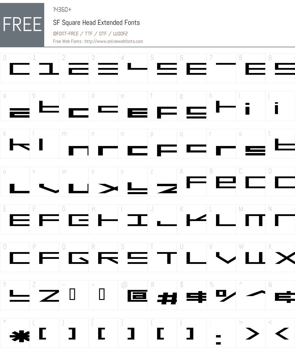 SF Square Head Extended Font Screenshots
