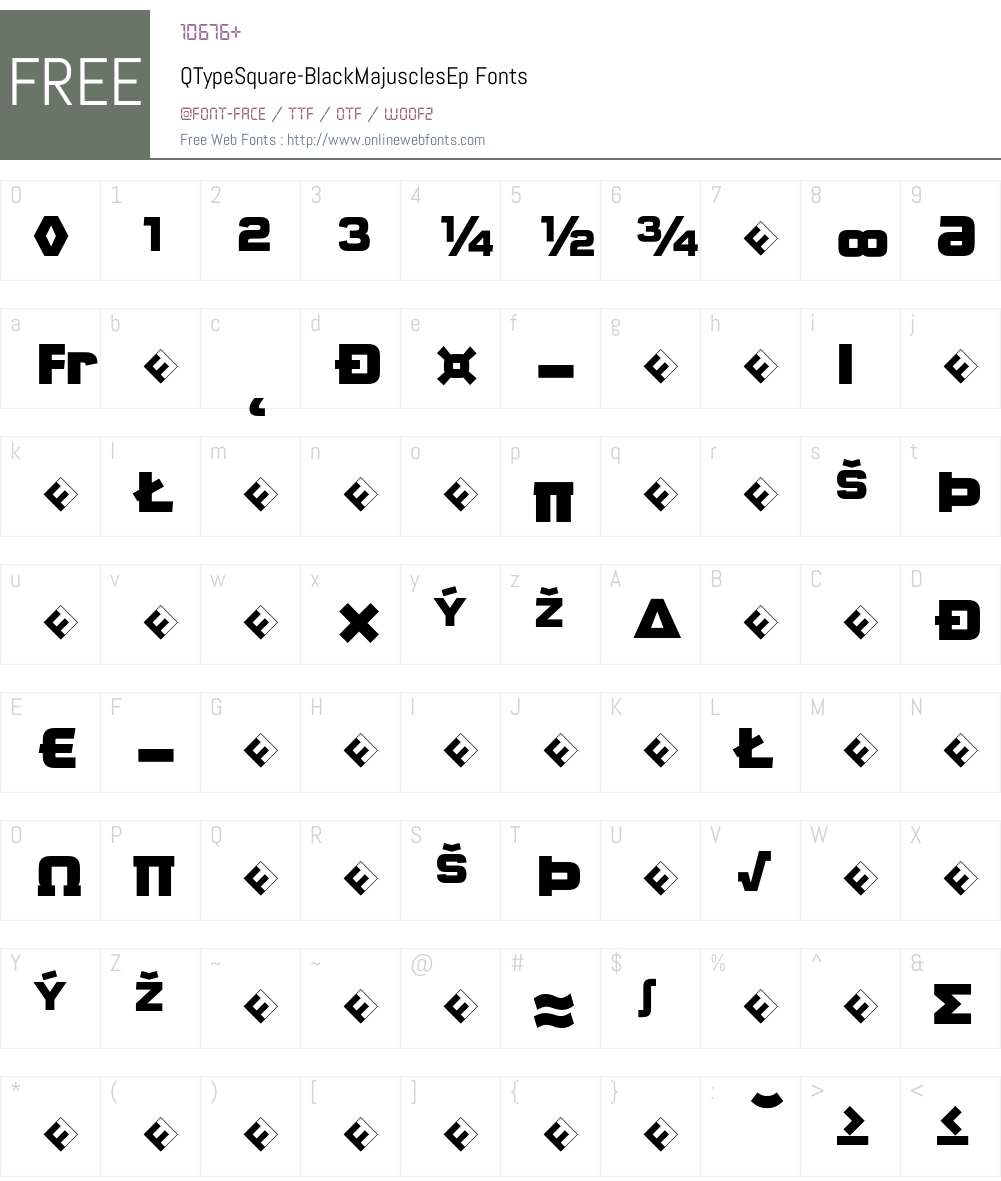 QTypeSquare-BlackMajusclesEp Font Screenshots
