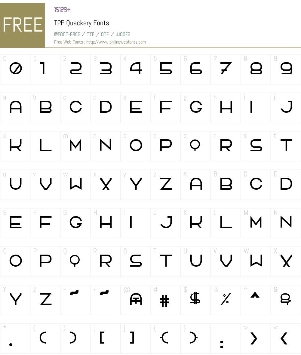 TPF Quackery Font Screenshots