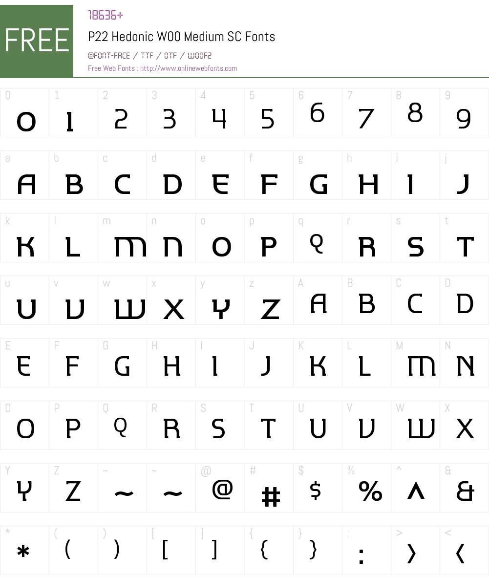 P22 Hedonic Font Screenshots