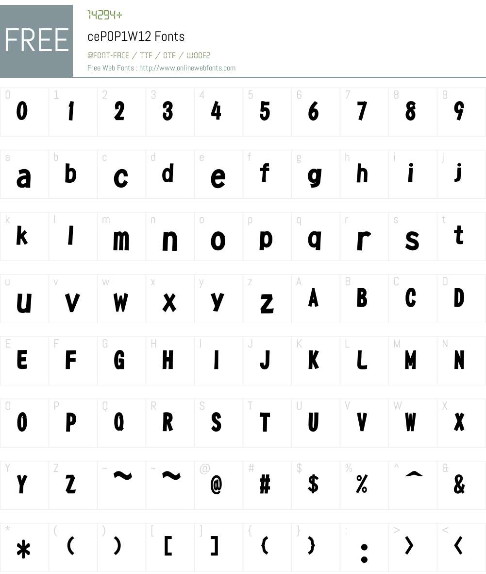 cePOP1W12 Font Screenshots
