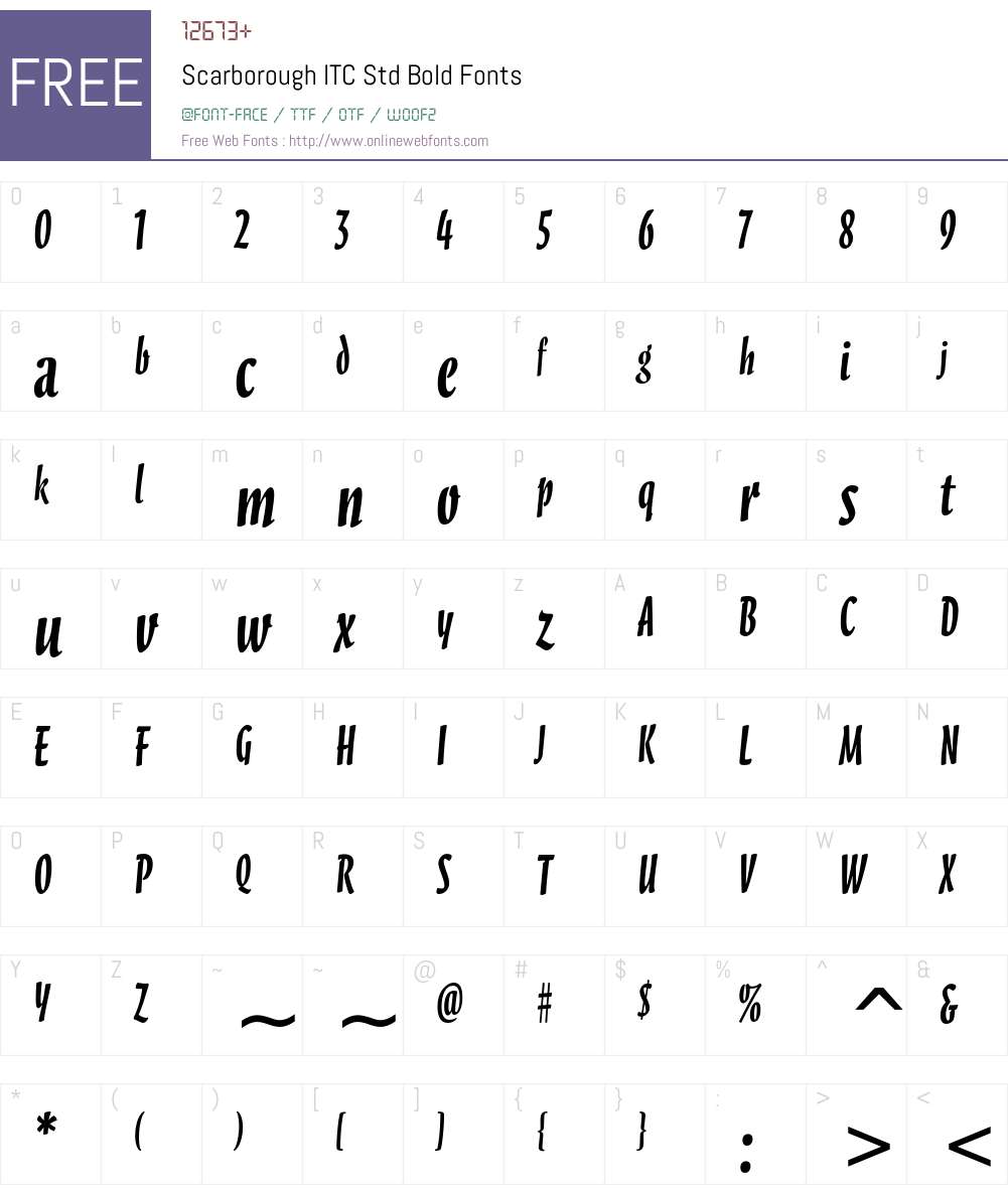Scarborough ITC Std Font Screenshots