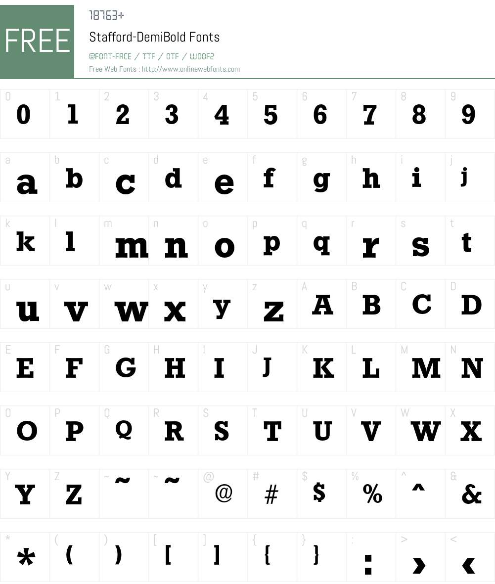 Stafford-DemiBold Font Screenshots
